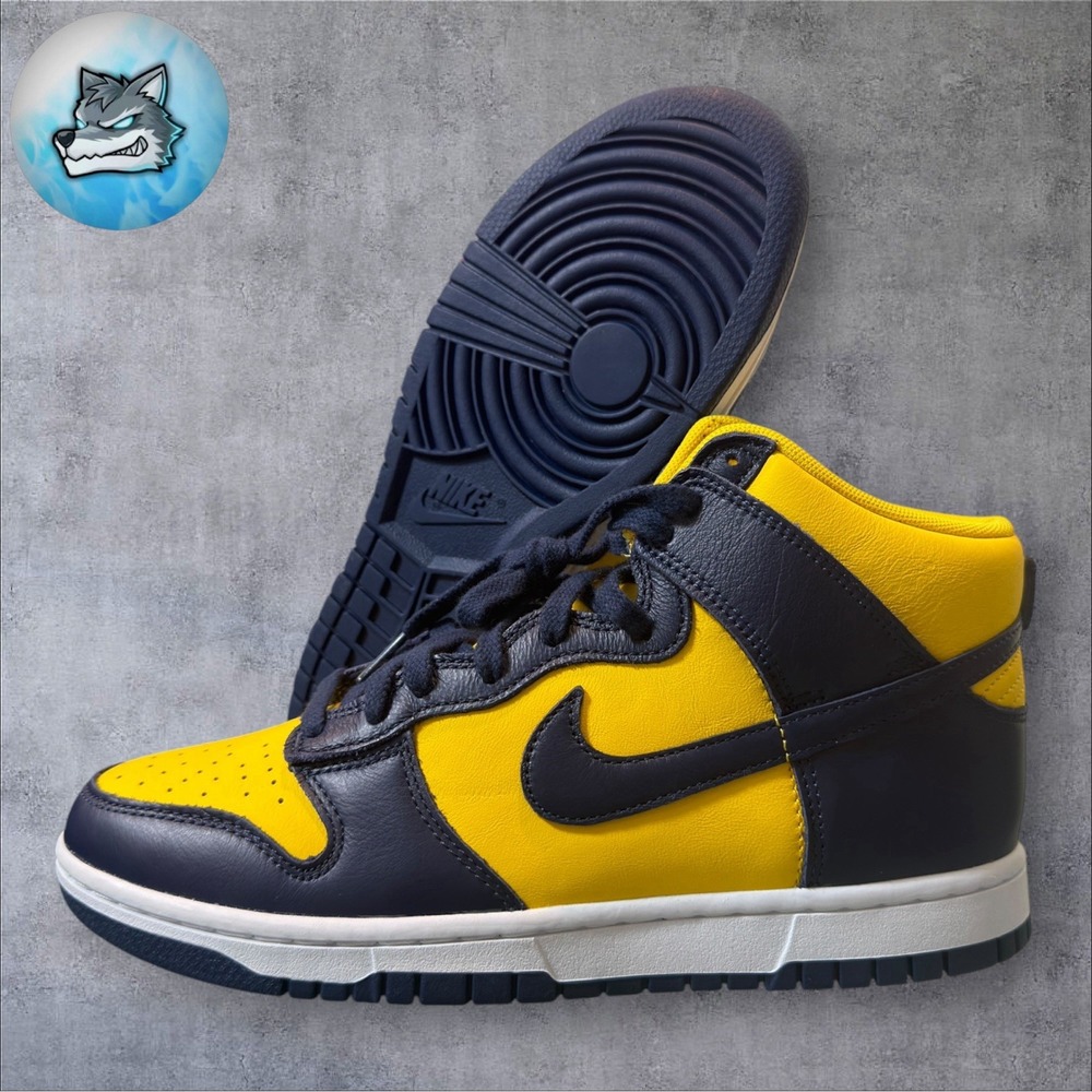 Nike Dunk High Retro SE Michigan Varsity Maize Midnight Navy Men 8.5 HF3143-700